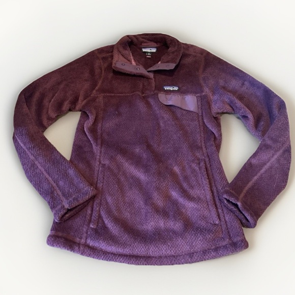Patagonia Sweaters - Patagonia Snap Fleece Pullover Burgundy Women's small